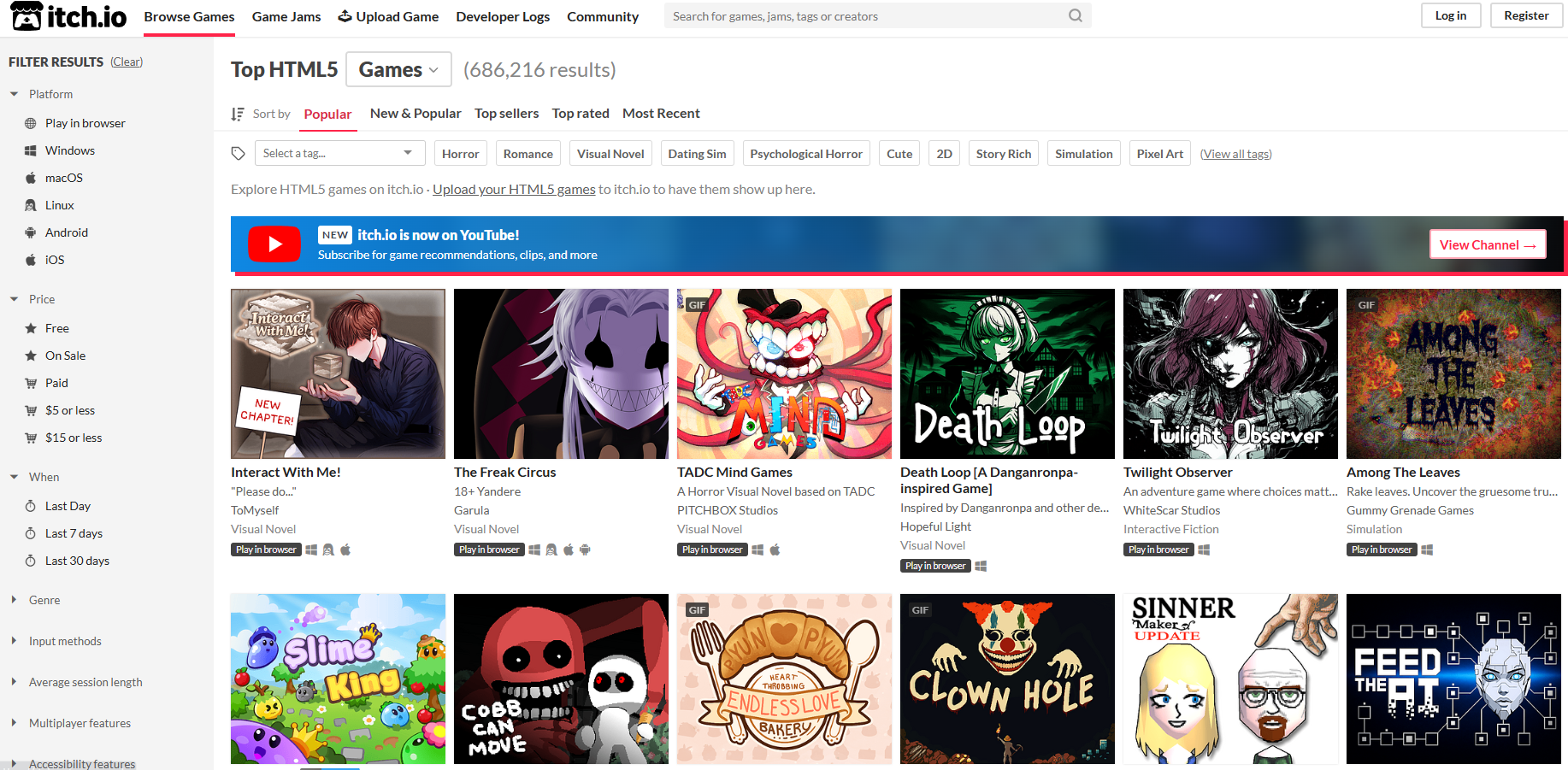 HTML5 Games on Itch