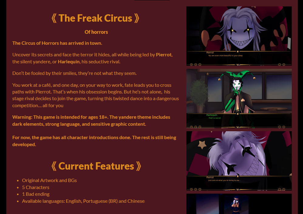 The Freak Circus game screenshot