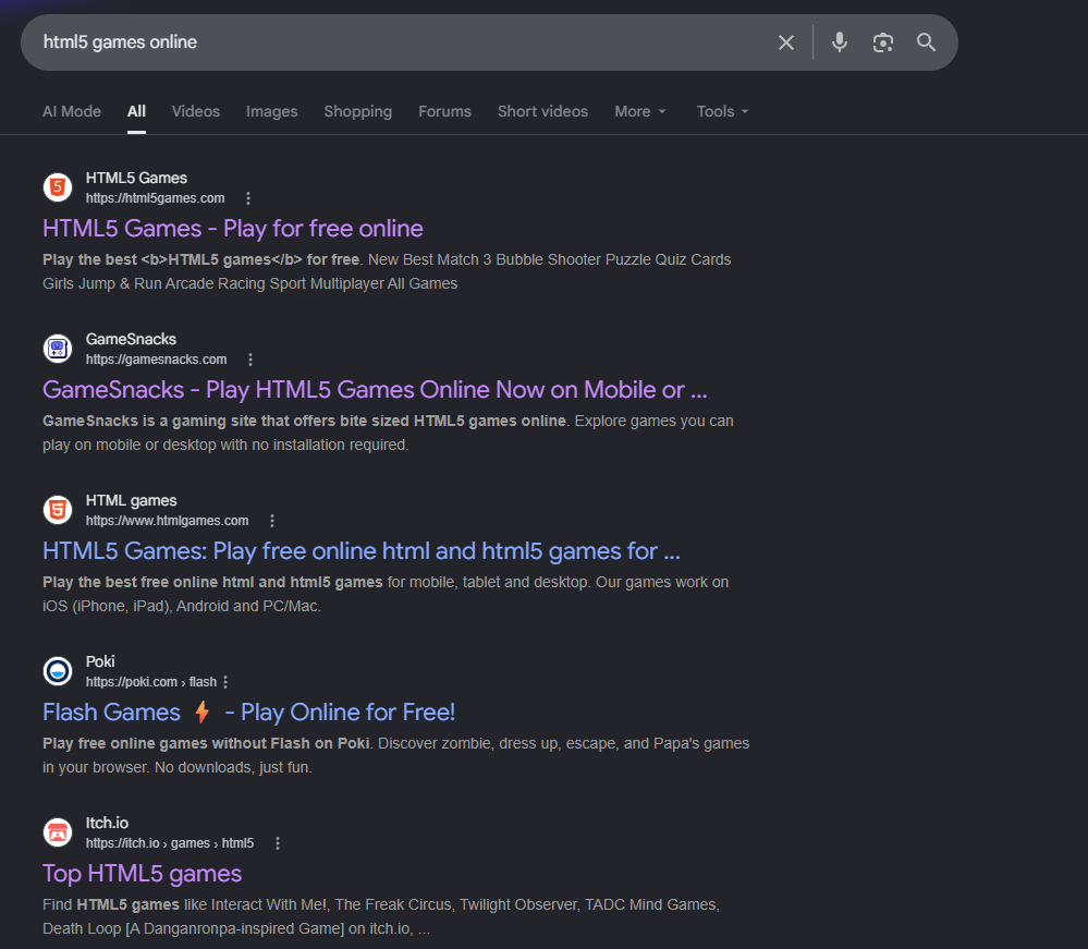 html5 games online